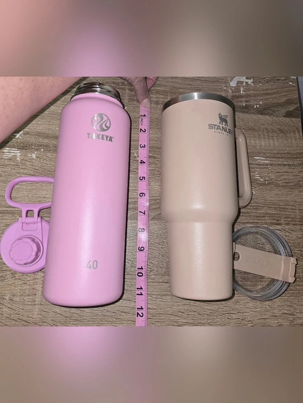 LOT of Stanley Tumbler Driftwood Tan & Takeya Bottle Pink 40 oz Stainless Steel - Picture 9 of 11